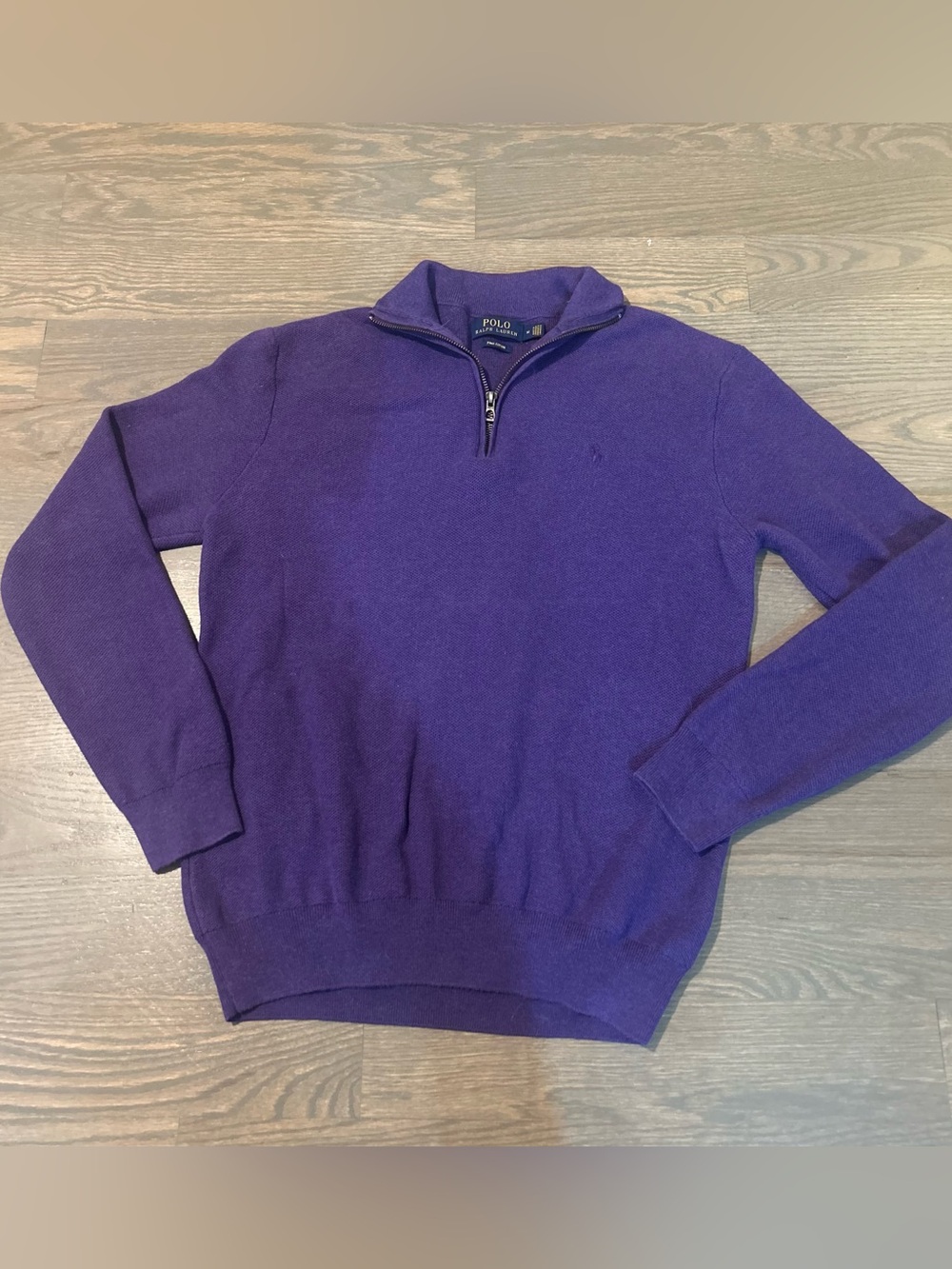 Polo by Ralph Lauren Men's Deep Purple Quarter-Zip Sweater Size M